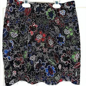 Embroidered floral miniskirt (Zara)